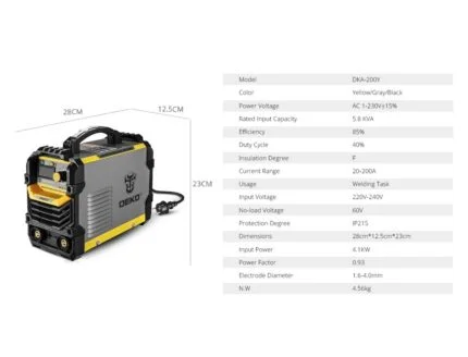 Ηλεκτροκόλληση INVERTER 200A DEKO DKA-200Y