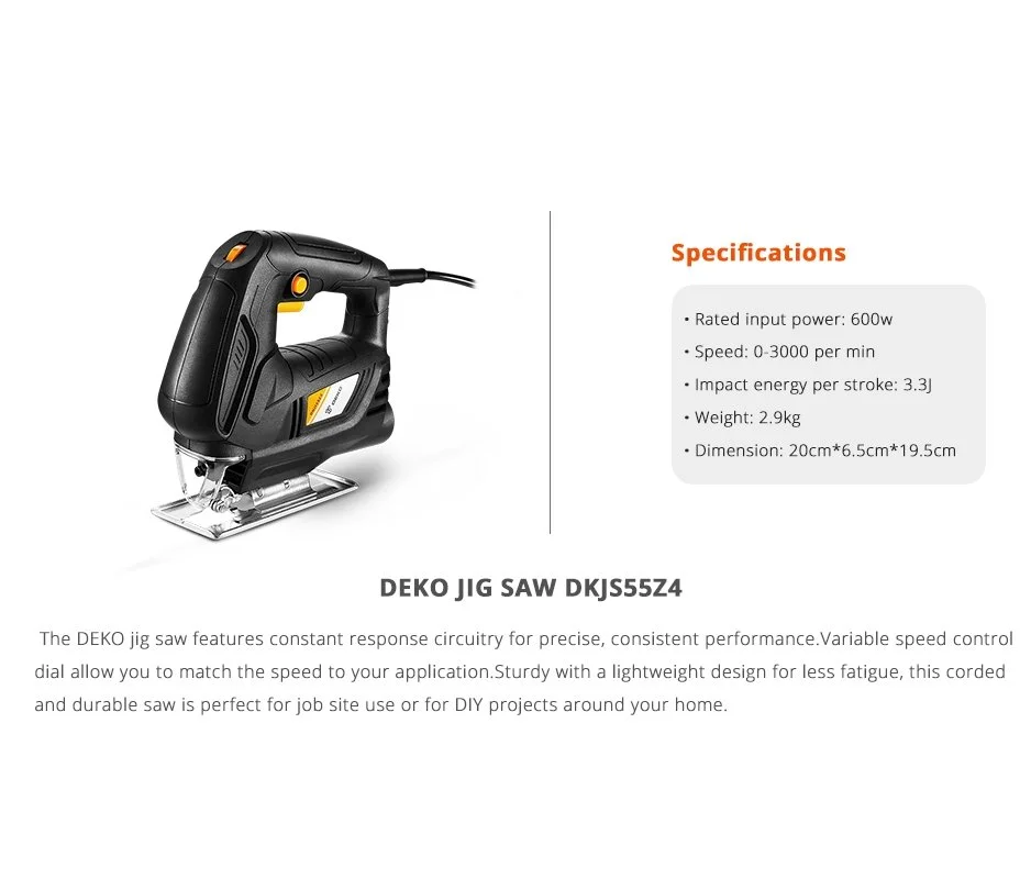 Ηλεκτρική Σέγα 500W DEKO DKJS55Z4